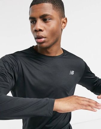 New Balance – Running Accelerate – Czarny top z długim rękawem i logo - Ceny i opinie T-shirty i koszulki męskie IGLD