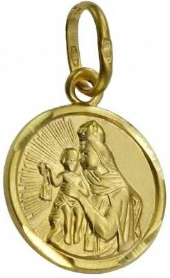 NorbiSrebro Złoty DIamentowany Medalik Szkaplerz Próba 585 IDRSZKAPLERZ060420