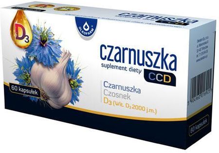 Oleofarm Czarnuszka CCD Czosnek + Witamina D3 60kaps.