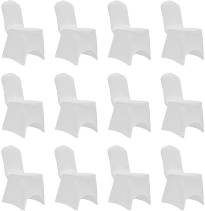 Elastyczne Pokrowce Na Krzesła Białe 12szt