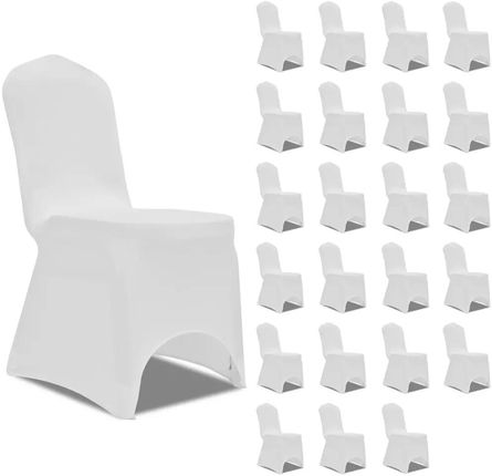 Elastyczne Pokrowce Na Krzesła Białe 24szt