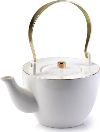 Affek Design Dzbanek Porcelanowy Do Kawy Herbaty Biało Złoty 870Ml Grace