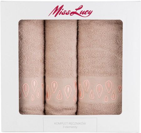 Miss Lucy Komplet Ręczników Bawełnianych Soltare 3 Elementy 30X50Cm 50X90Cm 70X140 Jasny Róż