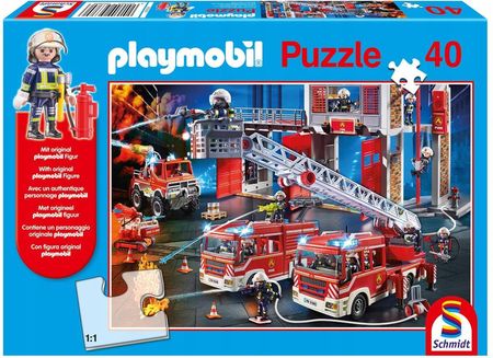 Schmidt Puzzle Playmobil Straż Pożarna Figurka 40 Elementów