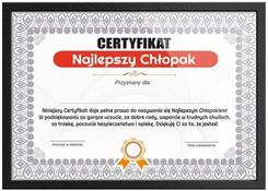 Zdjęcie Gadget Master Certyfikat Najlepszy Chłopak Ramka Czarna - Wrocław