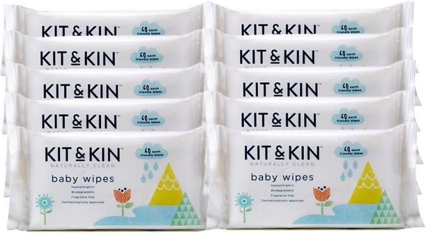 Kit And Kin Biodegradowalne Bezzapachowe Chusteczki Nawilżane 10X60Szt ...