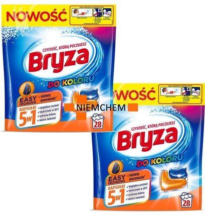 Bryza 5w1 Easy Ironing Kapsułki do Prania Koloru 2X28szt