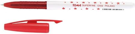 Toma Długopis S-Fine Czerwony Gwiazdki To-059