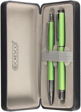 Cresco Komplet Pióro Wieczne + Długopis Seledynowy Etui Winner Pastel 880055