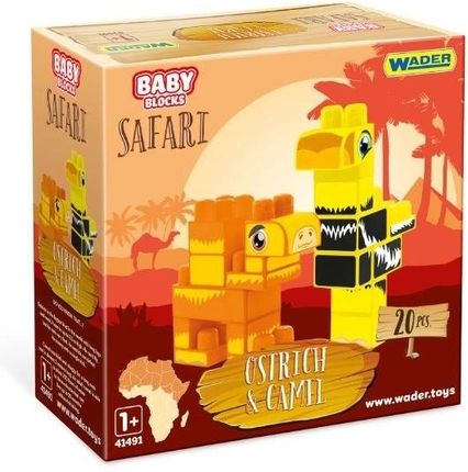 Wader Klocki Baby Blocks Safari Struś Z Wielbłądem 20El.