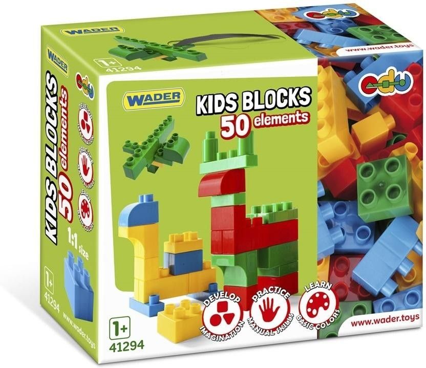Wader 41296 - Kids Blocks Building Blocks Approx 90 Pieces In Various...