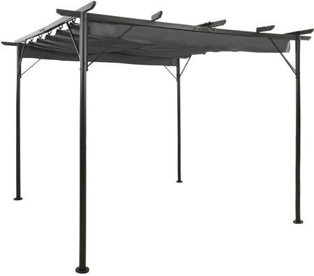 Pergola Ogrodowa Ze Zwijanym Dachem 3X3 M Antracyt 180 G/M²