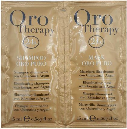 Fanola Oro Therapy Szampon + Maska Rozświetlająca Do Włosów 2X15 ml Saszetka