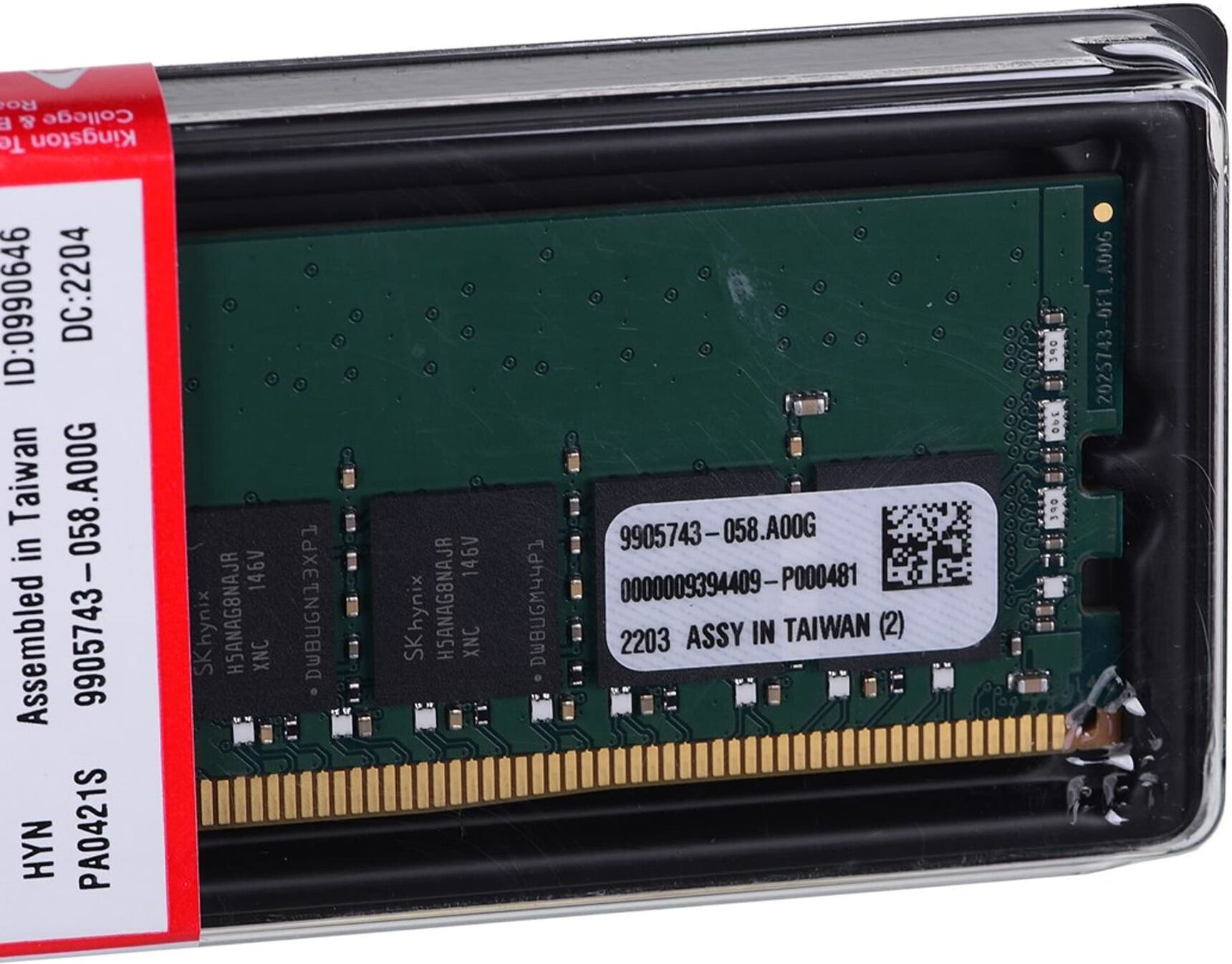 Pamięć RAM Kingston Ddr4 16Gb/3200 (1*16Gb) Cl22 Dimm 1Rx8