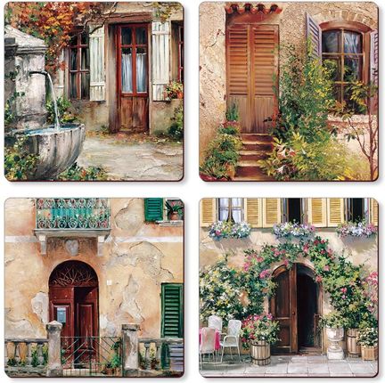 Cala Home Podkładki Korkowe Małe Pod Kubek Tuscan Doorways (C11451)