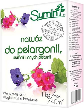Sumin Nawóz Do Pelargonii, Sufrinii I Innych Petunii 1Kg Optymalny Skład