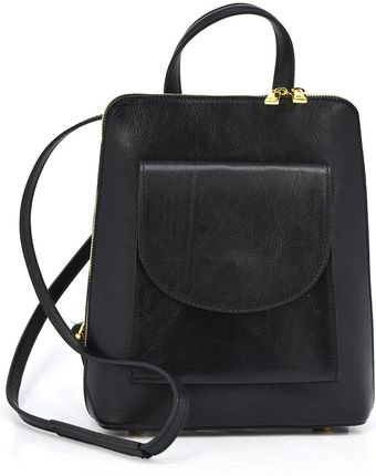 vp1025 czarny Elegancki, luksusowy plecak skórzany