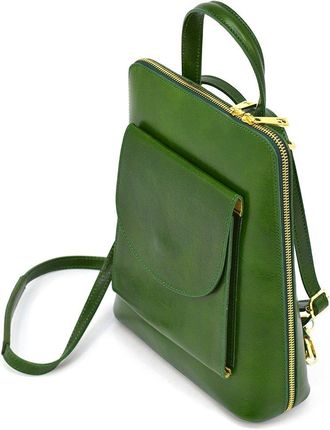 vp1025 zielony Elegancki, luksusowy plecak skórzany