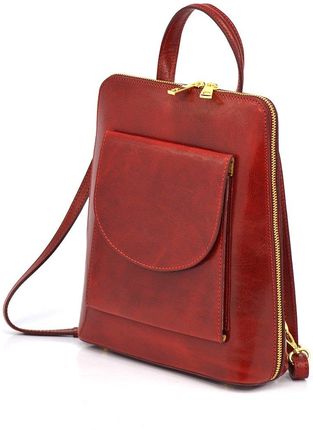 vp1025 czerwony Elegancki, luksusowy plecak skórzany