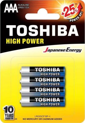 Toshiba Red Line Alkaline Baterie alkaliczne LR03 AAA 1,5V blister 4szt.