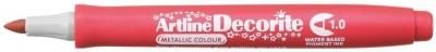 Artline Marker Permanentny Metaliczny Decorite Czerwony 1,0Mm Pędzelek Końcówka (Ar 033 2 8)