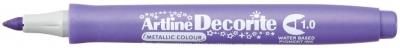 Artline Marker Permanentny Fiolet Metaliczny Decorite Fiolet 1,0Mm Pędzelek Końcówka (Ar 033 6 6)