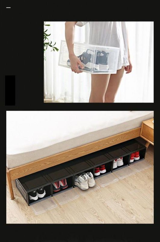 Goldstart Pudełka na buty 1szt. Czarny - zdjęcie 7 Goldstart Pudełka na buty 1szt. Czarny