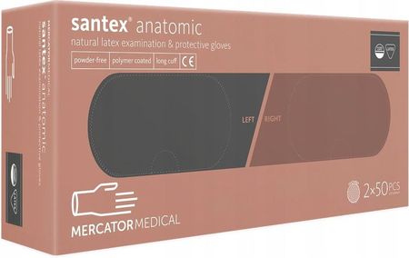 Mercator Medical Rękawice Lateksowe Santex Anatomic Pf 6.0 2X50 S