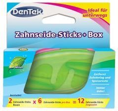 Dentek On The Go Floss Pick Cases Zestaw Wykałaczki Do Zębów Z Nitką 12Szt. + Dwa Pudełeczka
