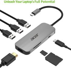 Acer Rozszerzenie Portów USB Type-C 7 w 1 Srebrny (HPDSCAB008)