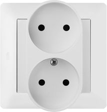 Zdjęcie Elektro-Plast Gniazdo Astoria Podwójne 2X2P Białe (3250628) - Suwałki