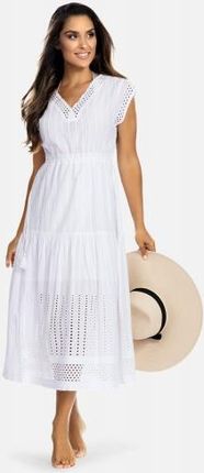 Biała Sukienka długa haftowana styl boho F170/645