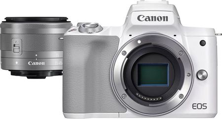 Canon M50 Mark II biały + EF-M 15-45mm