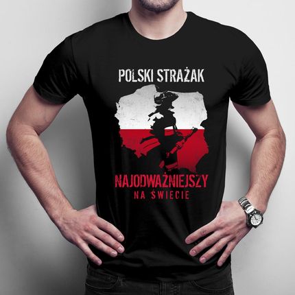 Polski strażak męska koszulka na prezent