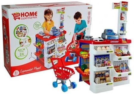 Lean Toys Zabawkowy Market Z Wózkiem Kasa Fiskalna