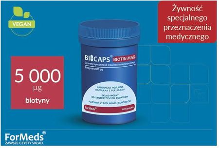Formeds Bicaps Biotin - 60 Capsules, Complément Alimentaire Cheveux/ongles, Neuf Sous Blister
