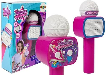 Lean Toys Mikrofon Dziecięcy Bezprzewodowy Karaoke Głośnik Bluetooth Różowy