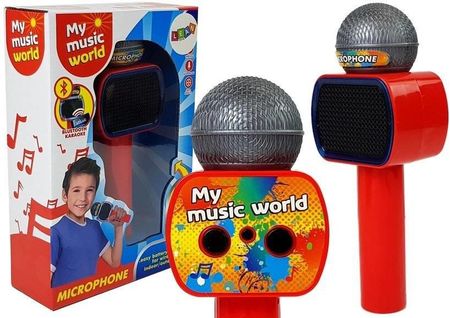 Lean Toys Mikrofon Dziecięcy Bezprzewodowy Karaoke Głośnik Bluetooth Czerwony