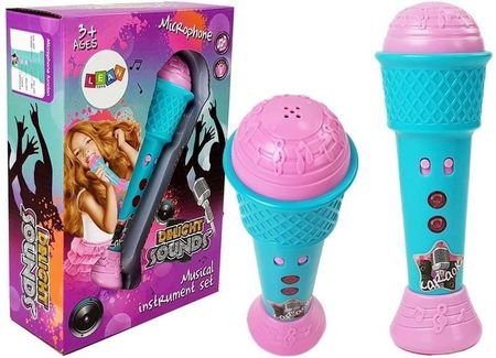 Lean Toys Mikrofon Dziecięcy Karaoke Niebieski