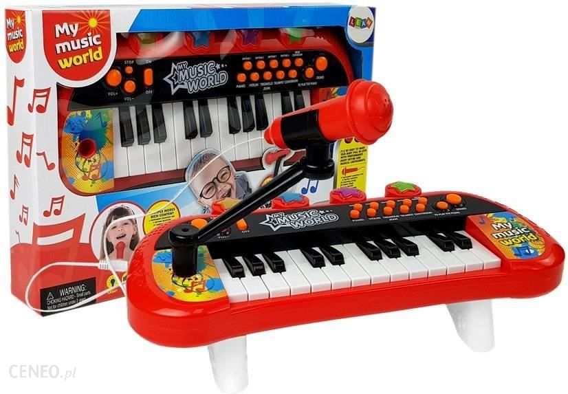 Lean Toys Keyboard Pianinko 24 Klawisze Usb Mikrofon Czerwony