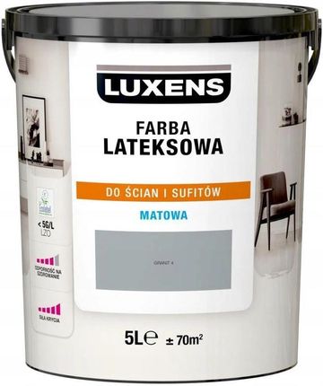 Luxens Farba Wewnętrzna Lateksowa 5 L Granit 4