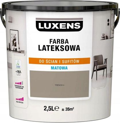 Luxens Farba Wewnętrzna Lateksowa 2,5 L Trench 4