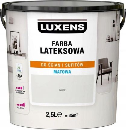 Luxens Farba Wewnętrzna Lateksowa 2,5 L White