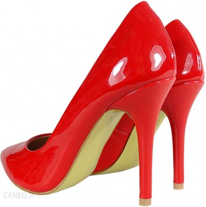 Czerwone szpilki damskie lakierowane buty