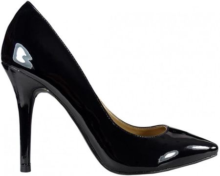 Czarne szpilki damskie lakierowane buty klasyczne 40