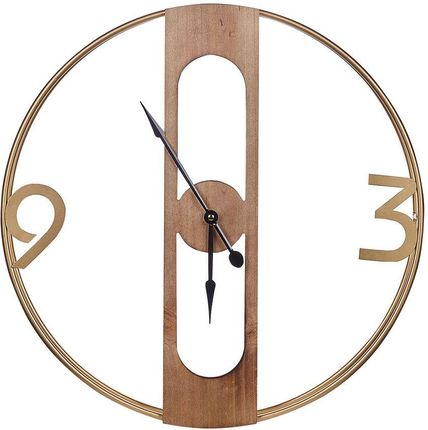 Beliani Nowoczesny zegar ścienny MDF do rustykalnych wnętrz brązowy do salonu Mulhouse