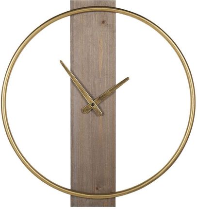 Beliani Zegar ścienny okrągły metalowy złoty 47 cm jasne drewno ręcznie wykonany Casitas