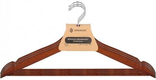 Springos Wieszaki Na Ubrania Drewniane Zestaw 9Szt Brązowe 3Xhg0040 - zdjęcie 7 Springos Wieszaki Na Ubrania Drewniane Zestaw 9Szt Brązowe 3Xhg0040