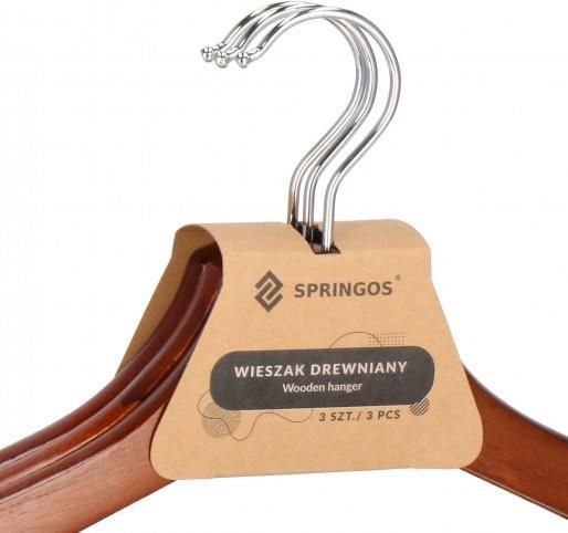 Springos Wieszaki Na Ubrania Drewniane Zestaw 9Szt Brązowe 3Xhg0040 - zdjęcie 9 Springos Wieszaki Na Ubrania Drewniane Zestaw 9Szt Brązowe 3Xhg0040