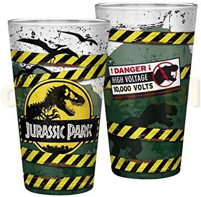 Jurassic Park - Large Glass - 400 Ml -Danger High Voltage